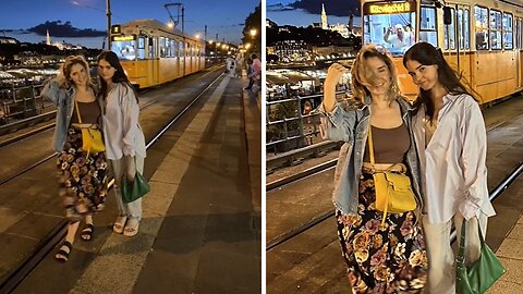 Tram driver adds a humorous touch by photobombing girls' picture