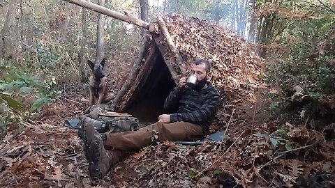 Winter Camping in Underground Bunker, Digging a Primitive Survival Stealth Shelter by Hand