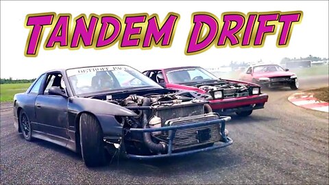 ULTIMATE Tandem Drifting - Kissed The Wall! - DETROIT PACK & DOJO DRIFT TEAM - Best Drift Day at SMP