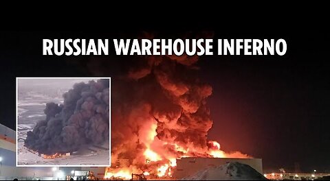 Huge blaze rips through retailer's warehouse in Russia as panicked workers flee burning building
