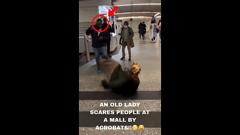 An old lady scares people in a very funny way😂😂