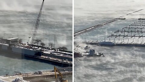 Unbelievable video shows steam coming off Lake Michigan