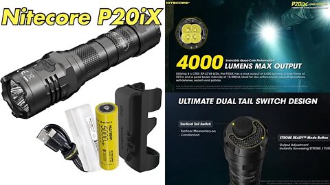 Nitecore P20iX 4000 lumen rechargeable Flashlight Compact yet powerful !