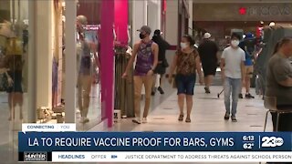 Los Angeles to require vaccine proof at many indoor businesses