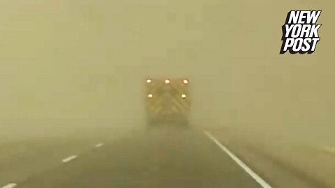 Dust storm in Oklahoma is a highway through hell
