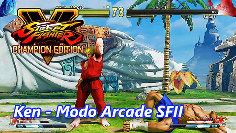 Street Fighter V: Champion Edition (PC) - Modo Arcade Street Fighter II - Ken Roupa Clássica