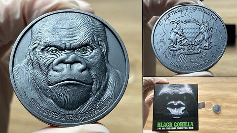 BLACK GORILLA 2023 2oz Silver Coin 10000 Francs Chad