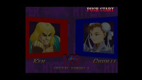 Hyper Street Fighter 2 Nerf AI (PS2) - Ken (Super T/X) - Hardest - No Continues