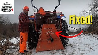 Fransgard Tractor Winch Pulls Down Half The Hillside | LS Tractor Bucking Logs To The Woodyard