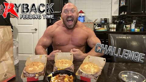 3 Arby’s 1/2 LB Meat & Cheese Sandwiches with Loaded Curly Fries 3K Calorie Ryback Feeding Time