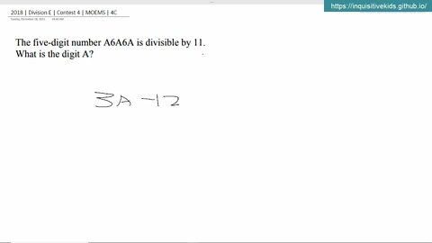 Math Olympiad | 2019 | Division E | Contest 4 | MOEMS | 4C