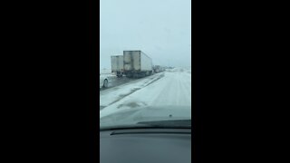 I-94 5 Miles East of Fargo 11/12/2021 Traffic Jam