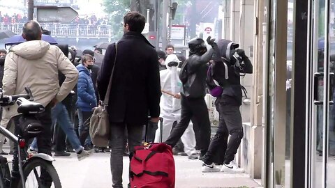 France: Property destroyed as police fire tear gas to disperse Labour Day protesters in Lyon