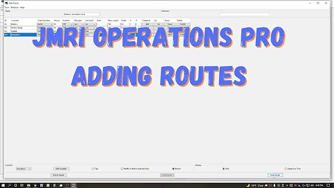 JMRI Operations Pro - Adding Routes (Part 7)