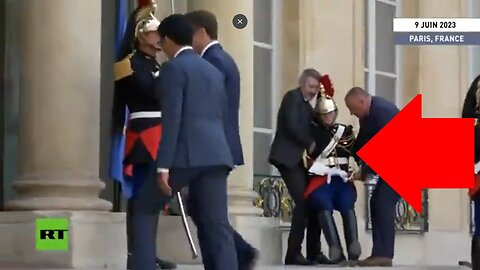 Fully Vaxxed French Guard COLLAPSES in Front of President Macron