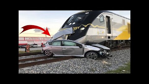 Top Extremely Dangerous Idiots Train Hit Cars #Shorts 2021