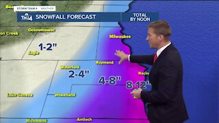 Up to 12 inches of snow forecasted for lakeshore areas