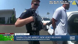 Body camera footage shows Cardinals player Zaven Collins' arrest