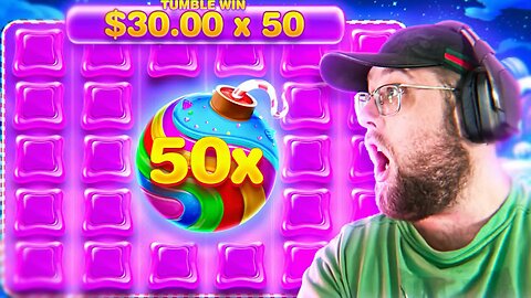 HUGE 50X BOMB TUMBLE WIN ON SWEET BONANZA BONUS BUY!