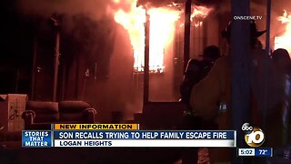 Son recalls trying to help family escape fire