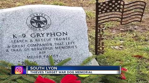 Thieves strike War Dog Memorial