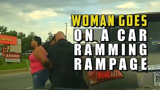 Woman Goes On A Car Ramming Rampage With Child In Car