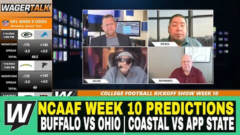 Happy Hour CFB Kickoff Show | NCAAF Week 10 Predictions | Buffalo vs Ohio | Coastal vs App State