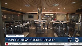 Some San Diego County restaurants prepare to reopen