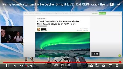 RFB and Mike Decker LIVE, Did CERN Crack the Firmament ? MSM Science says maybe.