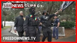 BLM, LOJ ARMED FORCES & OTHER AFFILIATED GROUPS GATHERED OUTSIDE GLYNN COUNTY COURTHOUSE - 5184