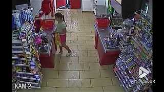 Store employee chases thieves with shovel