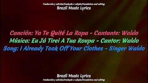 Brazil Music: I Already Took Off Your Clothes - Singer Waldo