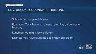 Latest on Governor Ducey's plan to reopen schools across Arizona