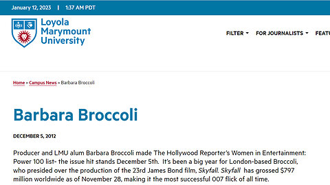 Vatican Agent - Barbara Broccoli (James Bond 007)