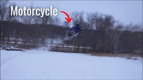 Motorcycle goes flying