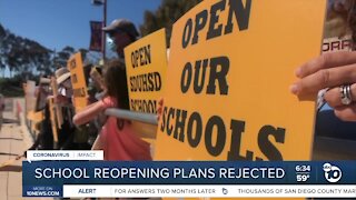 Local school districts' reopening plans rejected by state