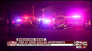 Six hospitalized in south Tulsa apartment fire