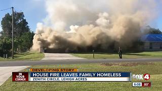 Family displaced by Lehigh Acres house fire Monday