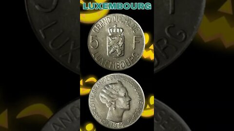 Luxembourg 5 Francs 1962. #shorts #coinnotesz