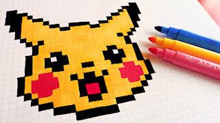 how to Draw Kawaii Pikachu - Hello Pixel Art by Garbi KW