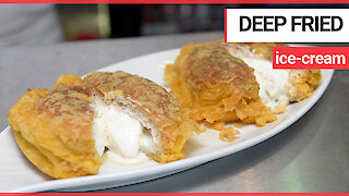 A unique Scottish chippy is defying physics with its new sweet treat - deep fried ICE CREAM