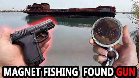 FOUND POSSIBLE MURDER WEAPON MAGNET FISHING AT ABANDONED GHOST SHIP (GUN FOUND)