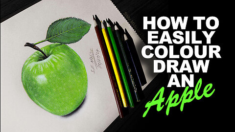 How To Easily Colour Draw An Apple.