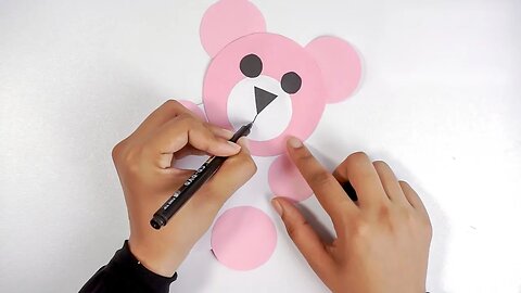 Kids Crafts DIY Teddy Bear with Papers by CraftiKids