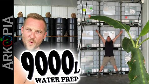 Water Prep - 9000L Indoor Bulk Water Storage System using IBC totes. Rain Water, Gravity Pressure.