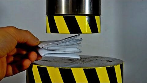 IS IT POSSIBLE TO FOLD PAPER IN HALF MORE THAN SEVEN TIMES, USING A HYDRAULIC PRESS
