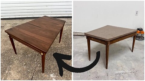 Furniture Restoration - Refinishing a Mid Century Table and Making a New Walnut Table Top
