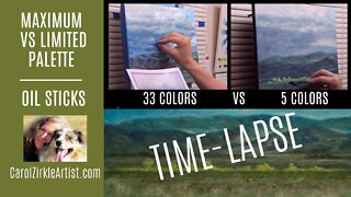 Maximum vs Limited Palette | QUICK ART TUTORIAL | Oil Stick Art | Carol Zirkle Montana Artist