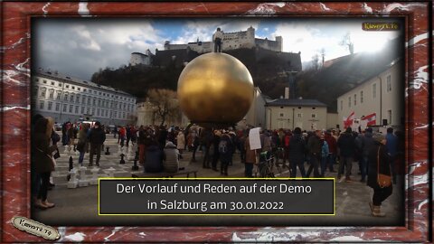 Vorlauf und Reden der Demonstration auf der Demonstration in Salzburg 30.01.2022