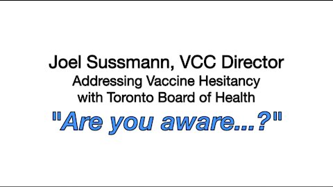 Joel Sussmann Addresses Vaccine Hesitancy with Toronto Board of Health